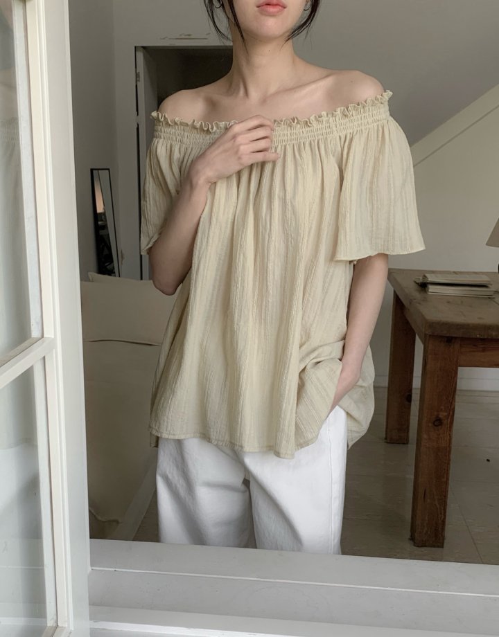 Pomelo - Korean Women Fashion - #momslook - Martini Off-Shoulder Blouse - 7