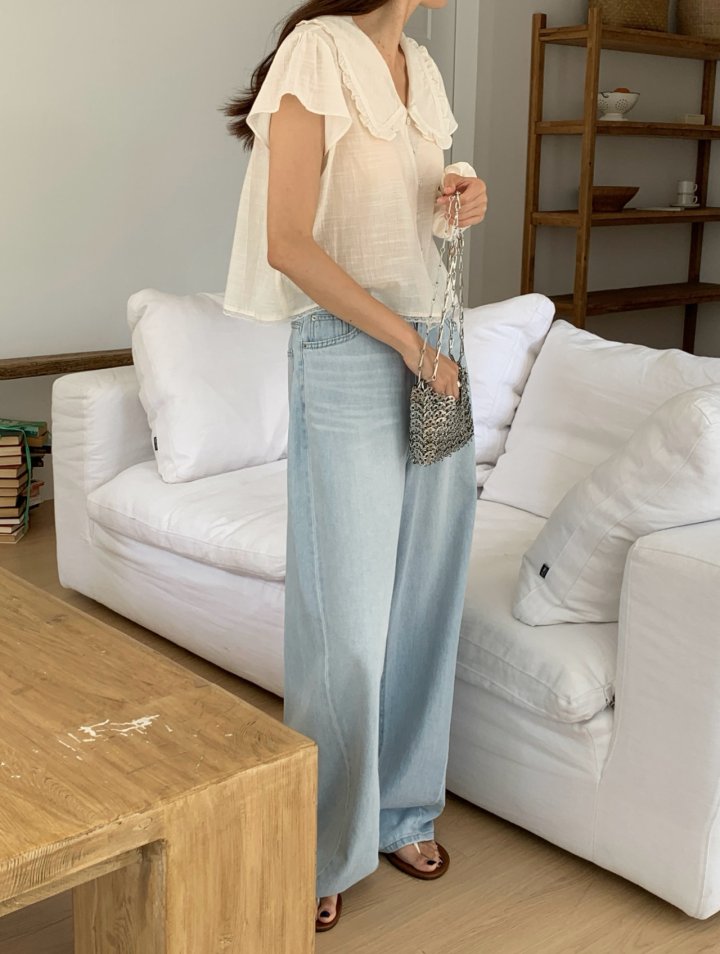 Pomelo - Korean Women Fashion - #pursuepretty - Wide Loose Fit Denim Pants - 3