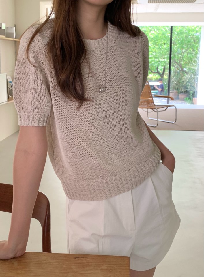 Pomelo - Korean Women Fashion - #thelittlethings - Cool Paper Short Sleeve Knit - 5