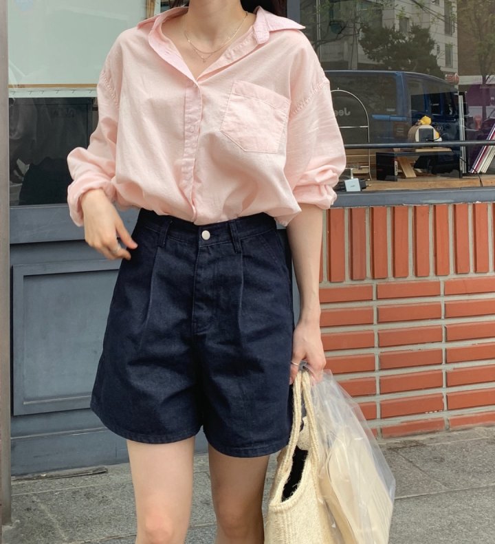 Pomelo - Korean Women Fashion - #vintageinspired - Summer Washed Shirt - 12