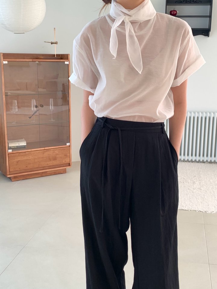 Pomelo - Korean Women Fashion - #vintageinspired - Eco Banding Slacks - 11