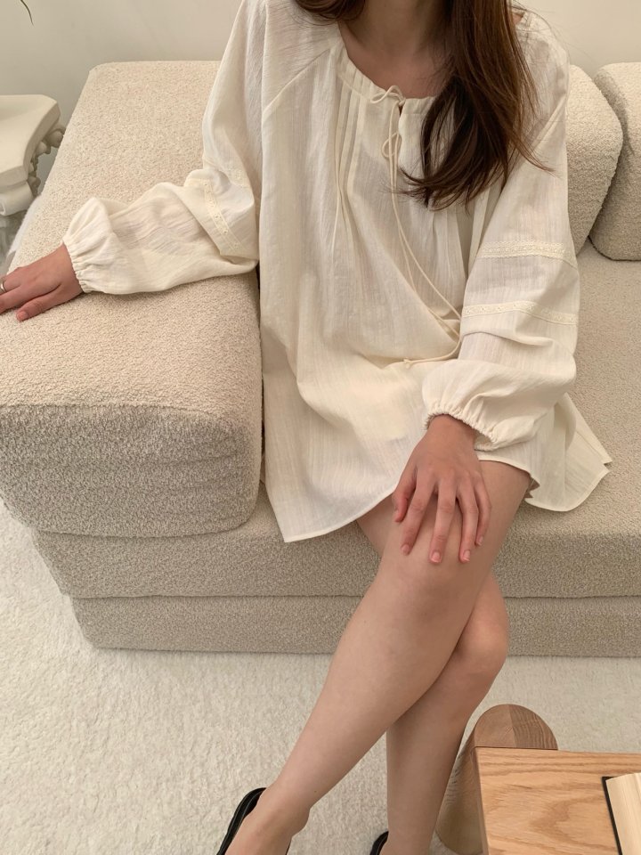 Pomelo - Korean Women Fashion - #vintageinspired - Olive Long Blouse - 7
