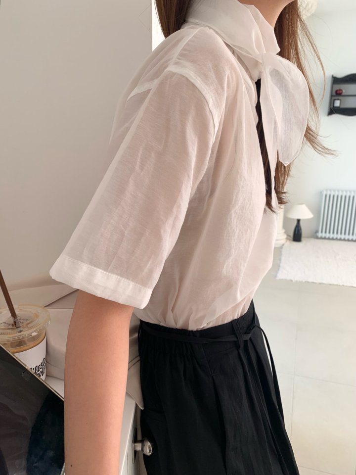 Pomelo - Korean Women Fashion - #womensfashion - Roetie Tie Blouse - 2
