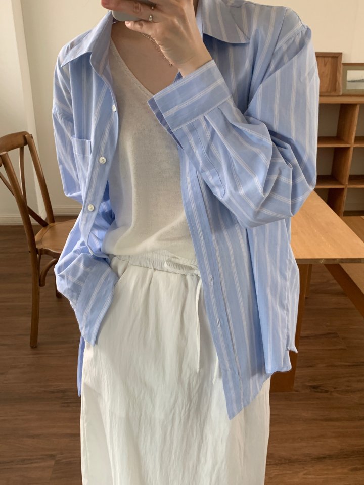 Pomelo - Korean Women Fashion - #momslook - Scone Boxy Shirt - 4