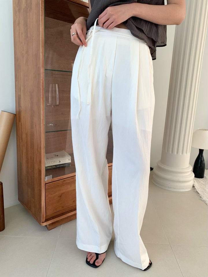 Pomelo - Korean Women Fashion - #womensfashion - Eco Banding Slacks - 6