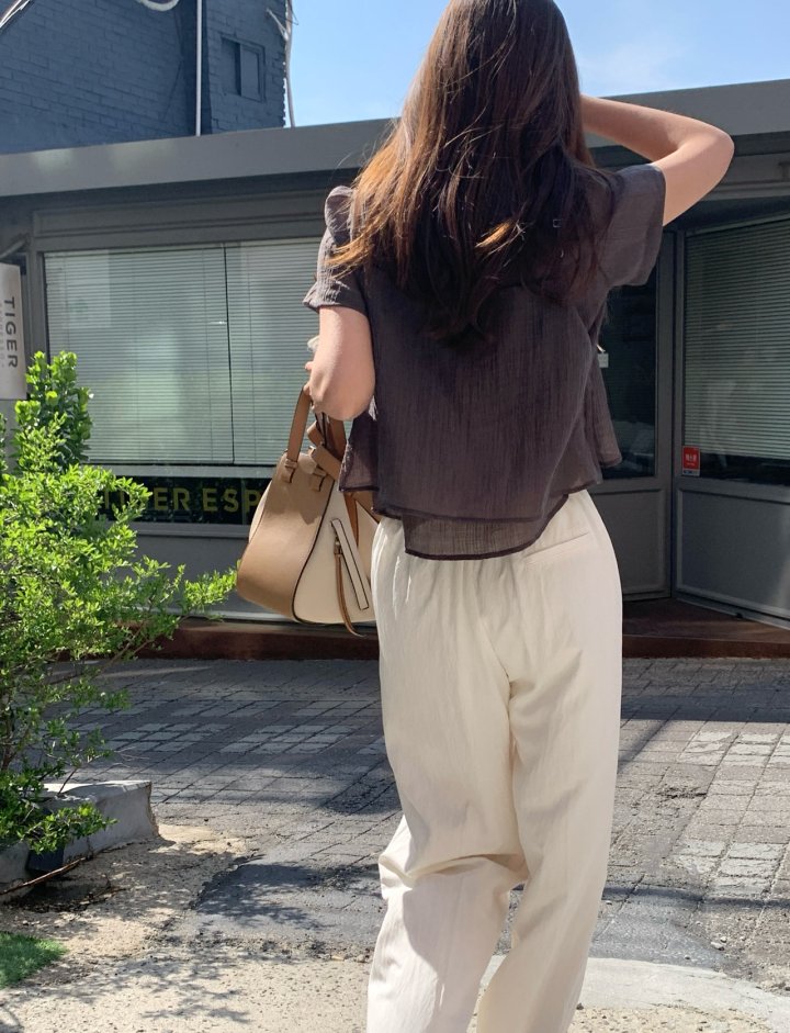 Pomelo - Korean Women Fashion - #womensfashion - Sheer Layered Blouse Set (with Bustier) - 3