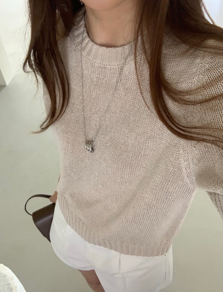 Pomelo - Korean Women Fashion - #womensfashion - Cool Paper Short Sleeve Knit - 7