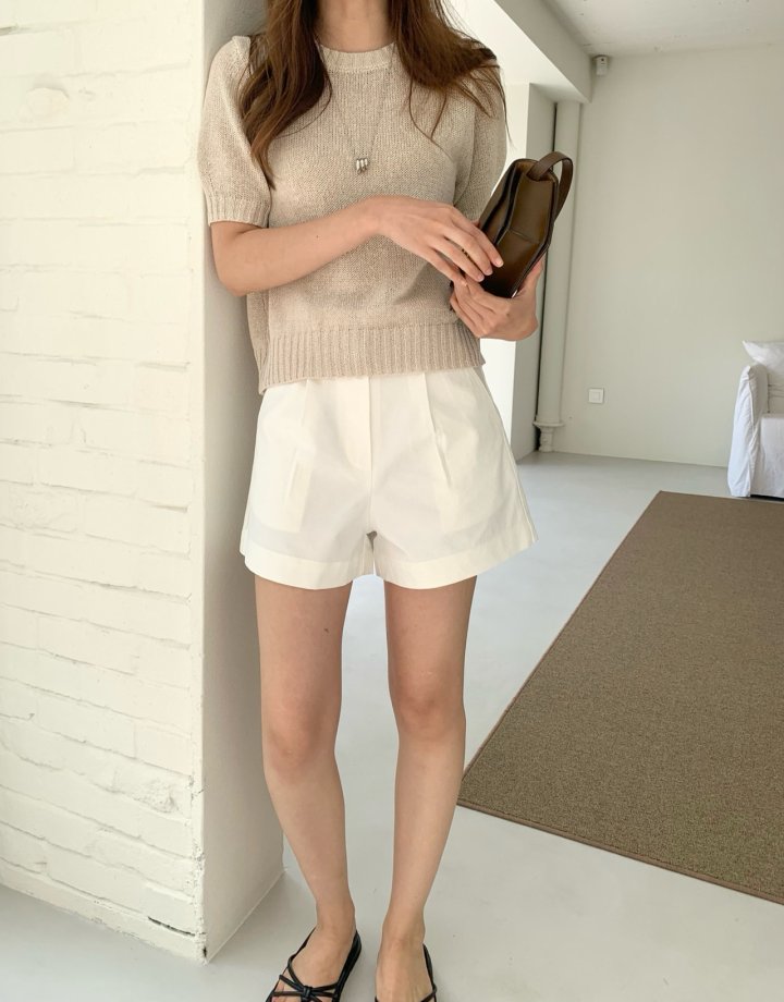 Pomelo - Korean Women Fashion - #womensfashion - Cool Paper Short Sleeve Knit - 9