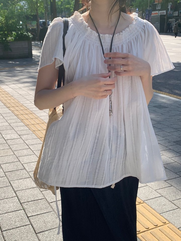Pomelo - Korean Women Fashion - #womensfashion - Martini Off-Shoulder Blouse - 10