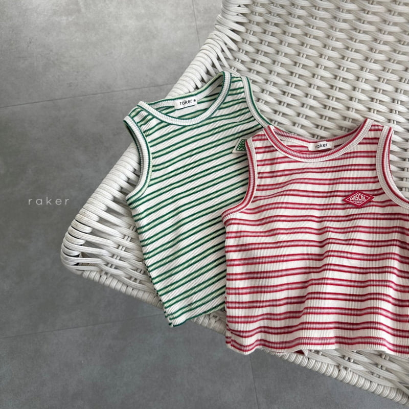 Raker - Korean Children Fashion - #Kfashion4kids - Striped Ribbed Sleeveless