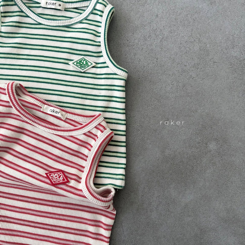 Raker - Korean Children Fashion - #magicofchildhood - Striped Ribbed Sleeveless - 3