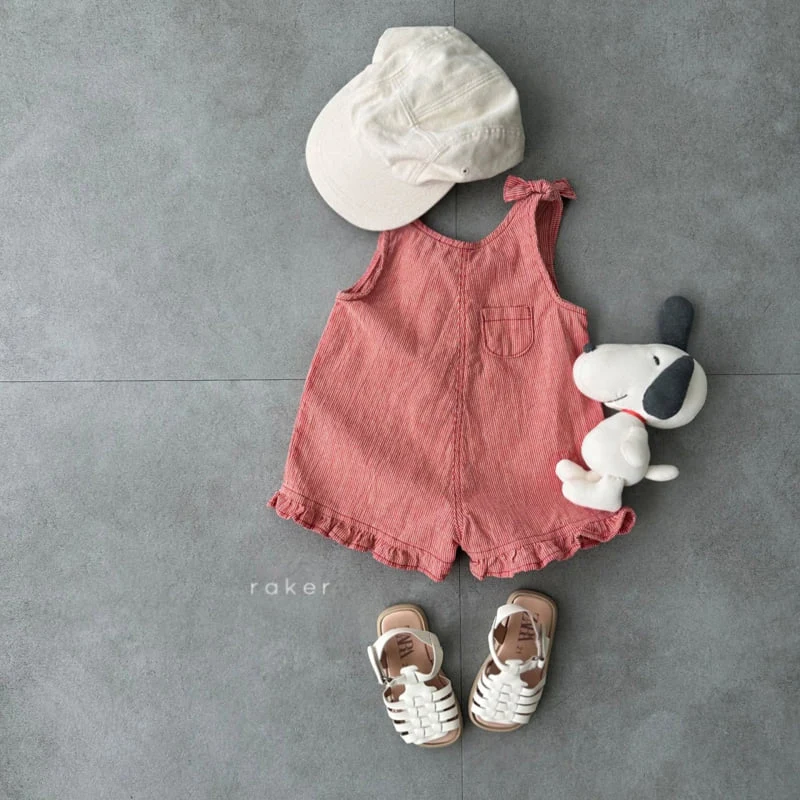 Raker - Korean Children Fashion - #magicofchildhood - Ribbon Frill Jumpsuit - 2