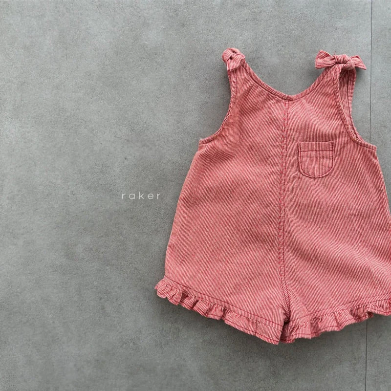 Raker - Korean Children Fashion - #minifashionista - Ribbon Frill Jumpsuit - 3
