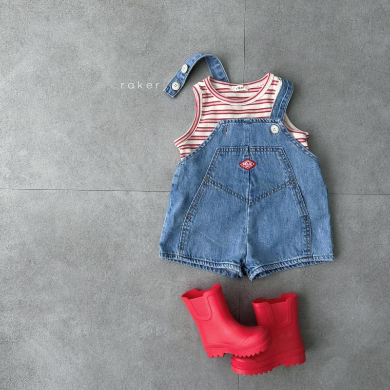 Raker - Korean Children Fashion - #todddlerfashion - Striped Ribbed Sleeveless - 6
