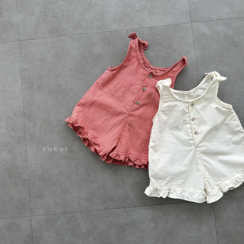 Raker - Korean Children Fashion - #todddlerfashion - Ribbon Frill Jumpsuit - 5