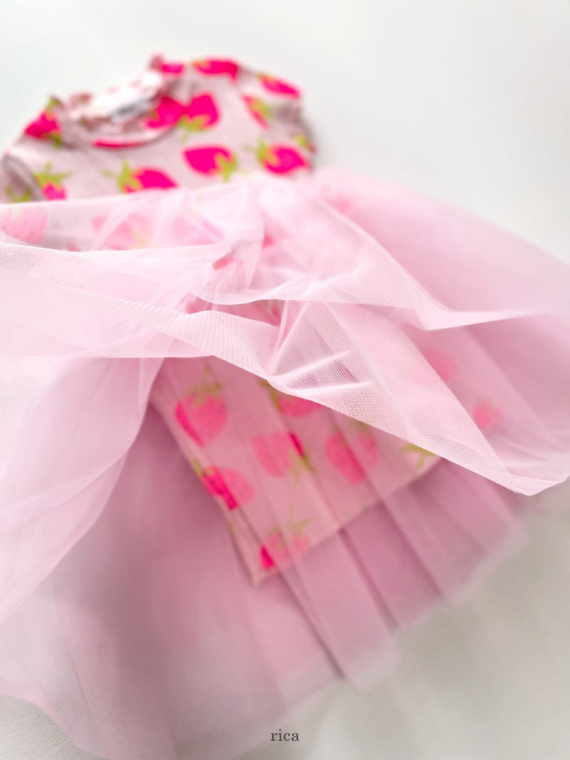 Rica - Korean Children Fashion - #Kfashion4kids - Strawberry Shower One-piece - 2