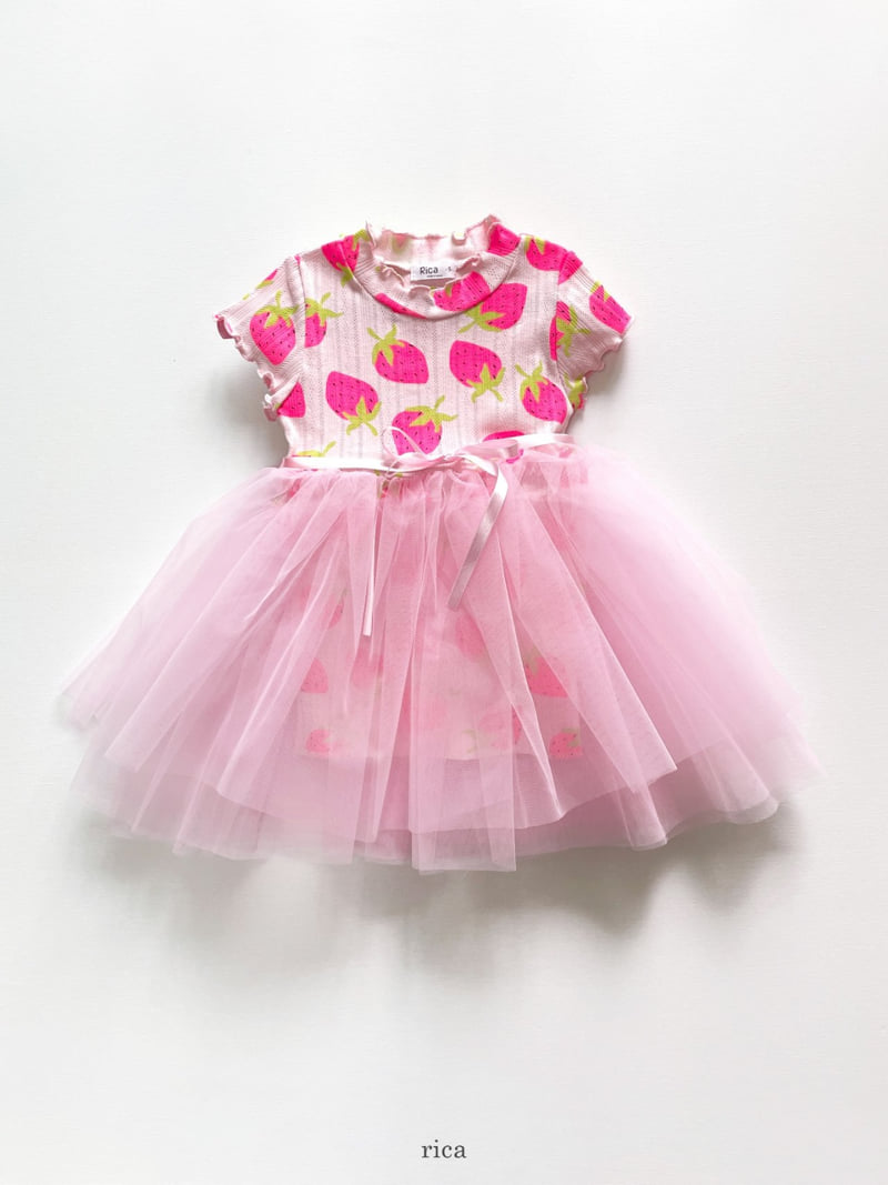 Rica - Korean Children Fashion - #kidzfashiontrend - Strawberry Shower One-piece