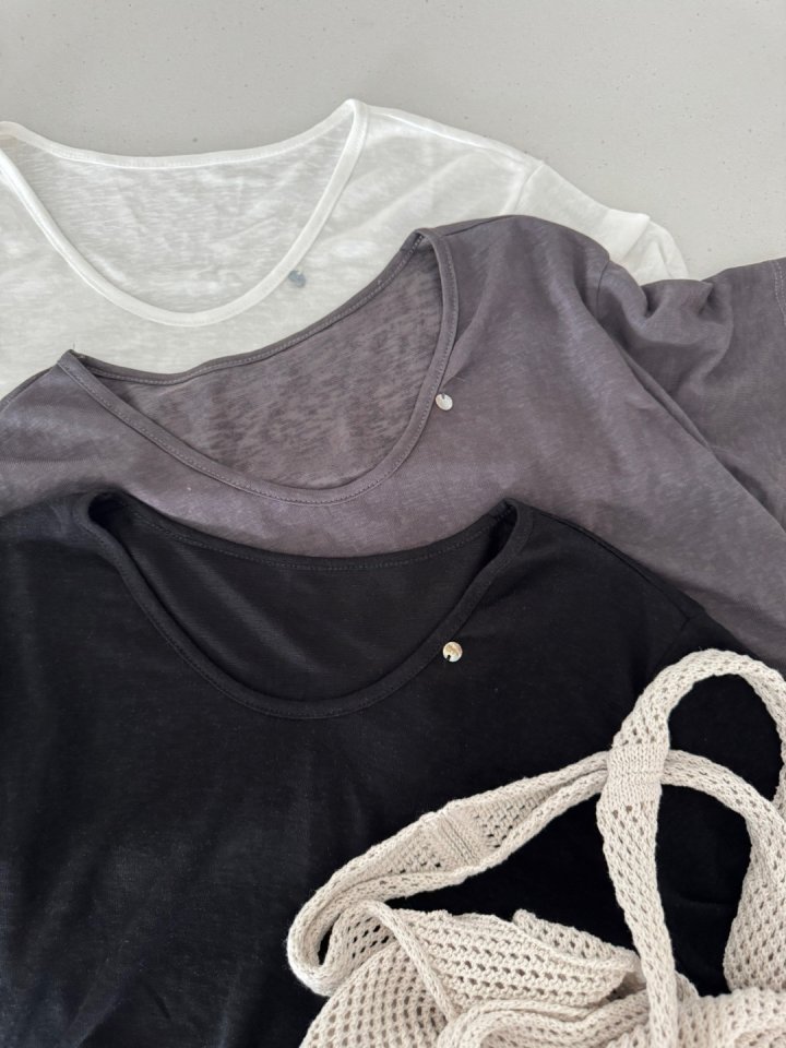Ripple - Korean Women Fashion - #momslook - Silk V-Neck Tee