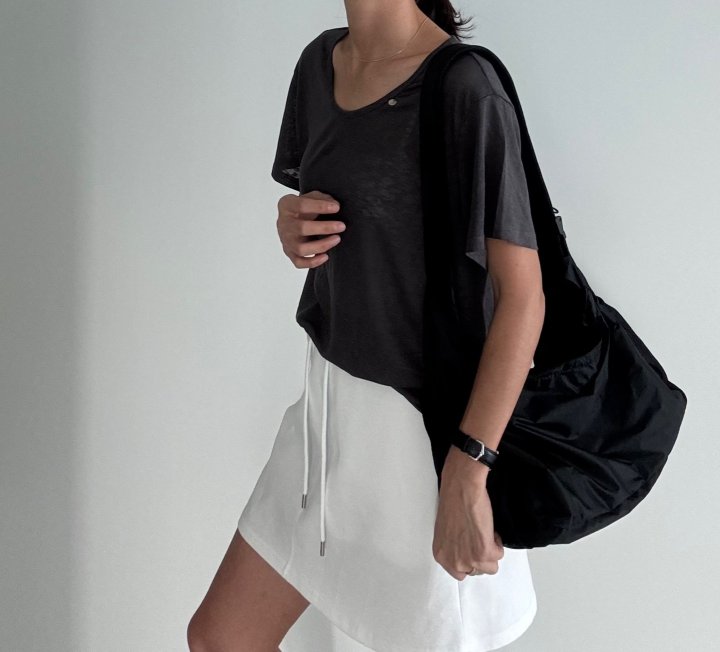 Ripple - Korean Women Fashion - #momslook - Silk V-Neck Tee - 5