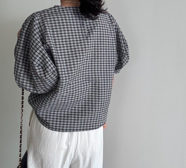 Ripple - Korean Women Fashion - #pursuepretty - Check Blouse - 5