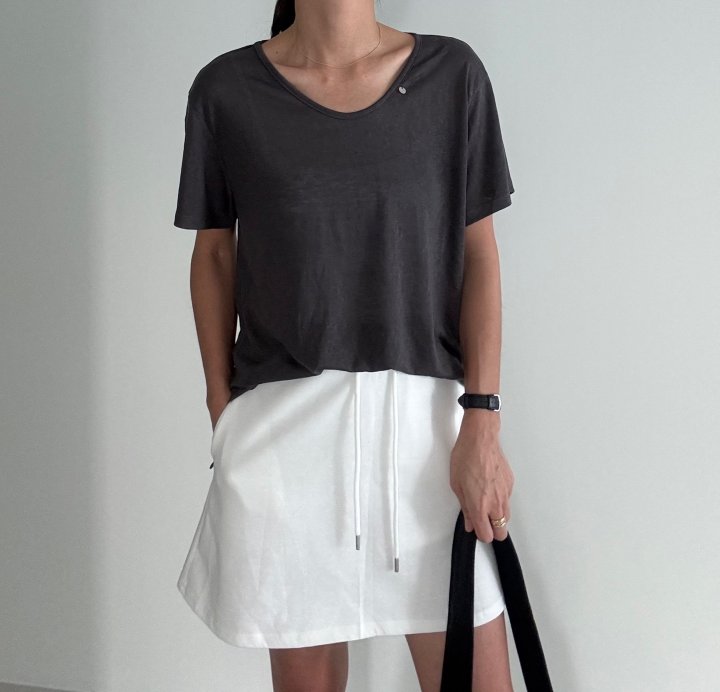 Ripple - Korean Women Fashion - #momslook - Silk V-Neck Tee - 4