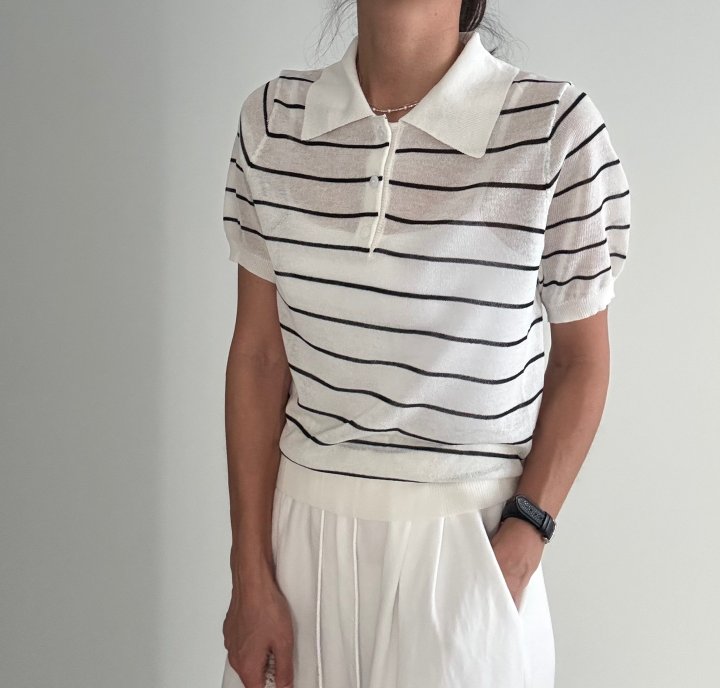 Ripple - Korean Women Fashion - #womensfashion - Someone Short Sleeve Knit