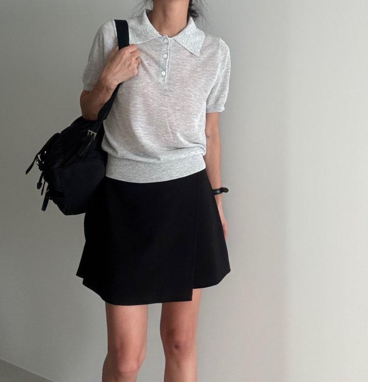 Ripple - Korean Women Fashion - #womensfashion - Someone Short Sleeve Knit - 5
