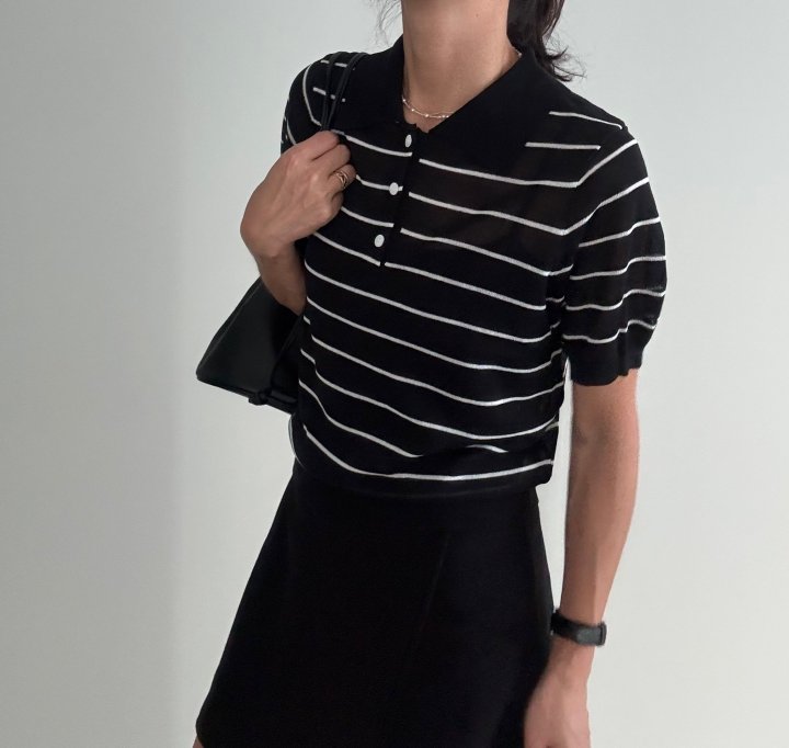 Ripple - Korean Women Fashion - #womensfashion - Someone Short Sleeve Knit - 7