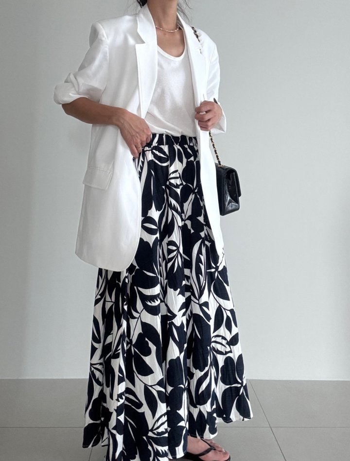 Ripple - Korean Women Fashion - #momslook - Leaf Linen Skirt - 4