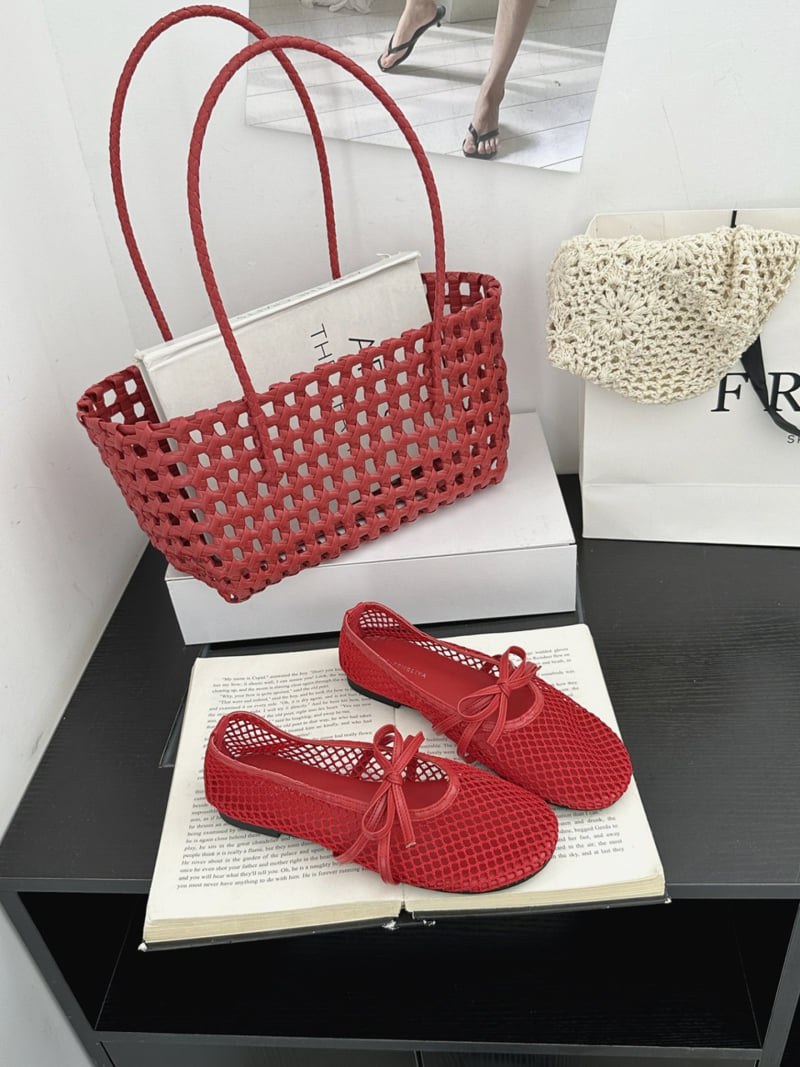 Runa Martin - Korean Women Fashion - #womensfashion - Ribbon Mary Jane Strap Mesh Flats - 4