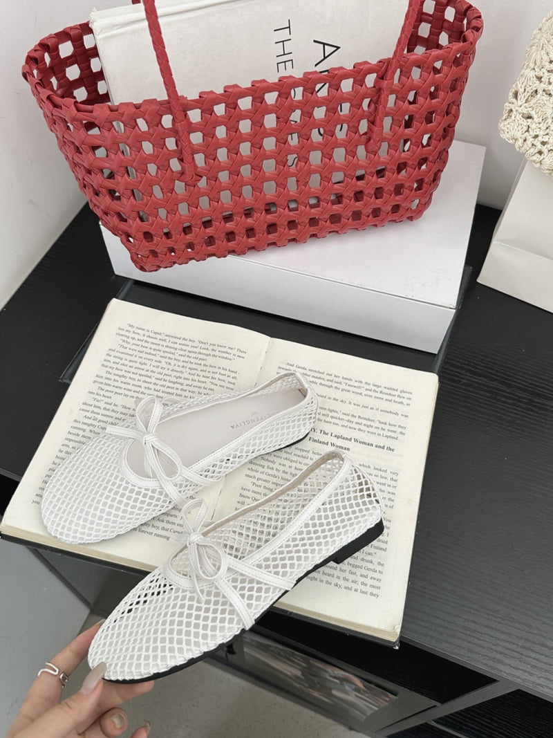 Runa Martin - Korean Women Fashion - #momslook - Ribbon Mary Jane Strap Mesh Flats - 8