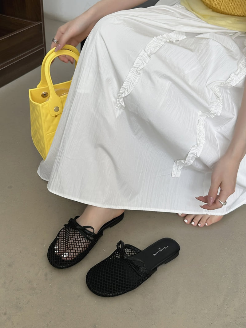 Runa Martin - Korean Women Fashion - #momslook - Ribbon Mesh See-Through Sandals - 11