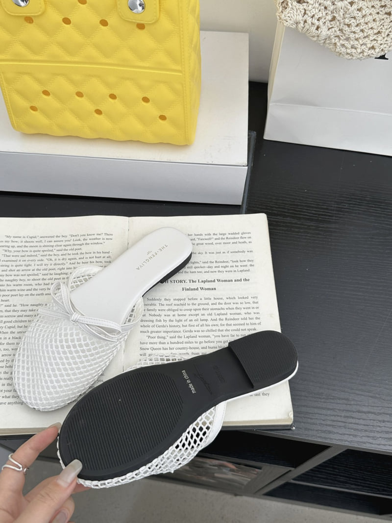 Runa Martin - Korean Women Fashion - #momslook - Ribbon Mesh See-Through Sandals - 9