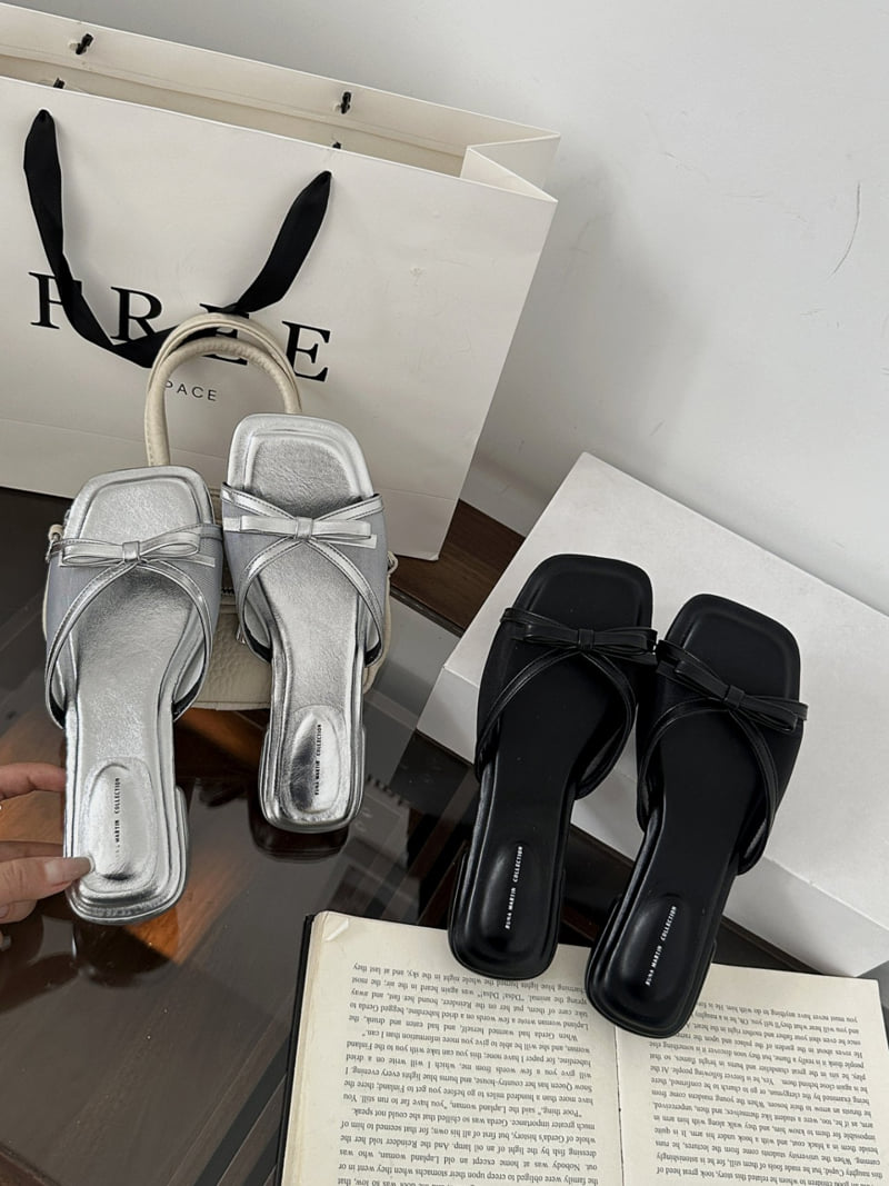 Runa Martin - Korean Women Fashion - #momslook - Square Mesh Ribbon Flats - 3