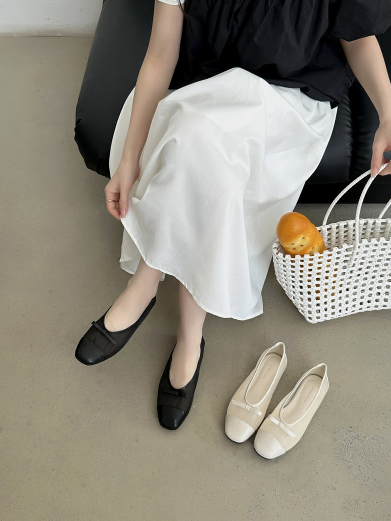 Runa Martin - Korean Women Fashion - #vintageinspired - Combi Ribbon Mesh Flats - 11