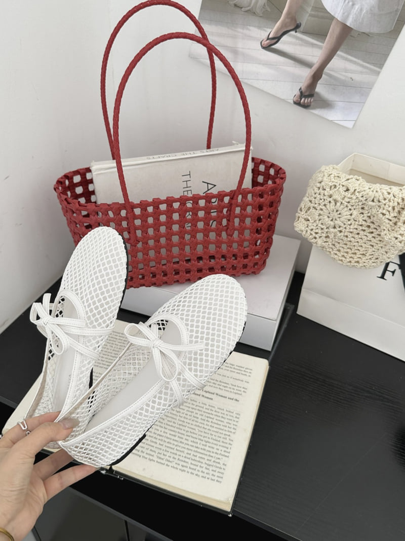 Runa Martin - Korean Women Fashion - #womensfashion - Ribbon Mary Jane Strap Mesh Flats - 5