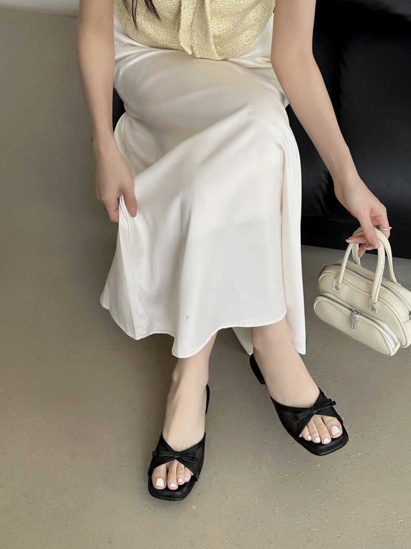 Runa Martin - Korean Women Fashion - #womensfashion - Square Mesh Ribbon Flats - 6