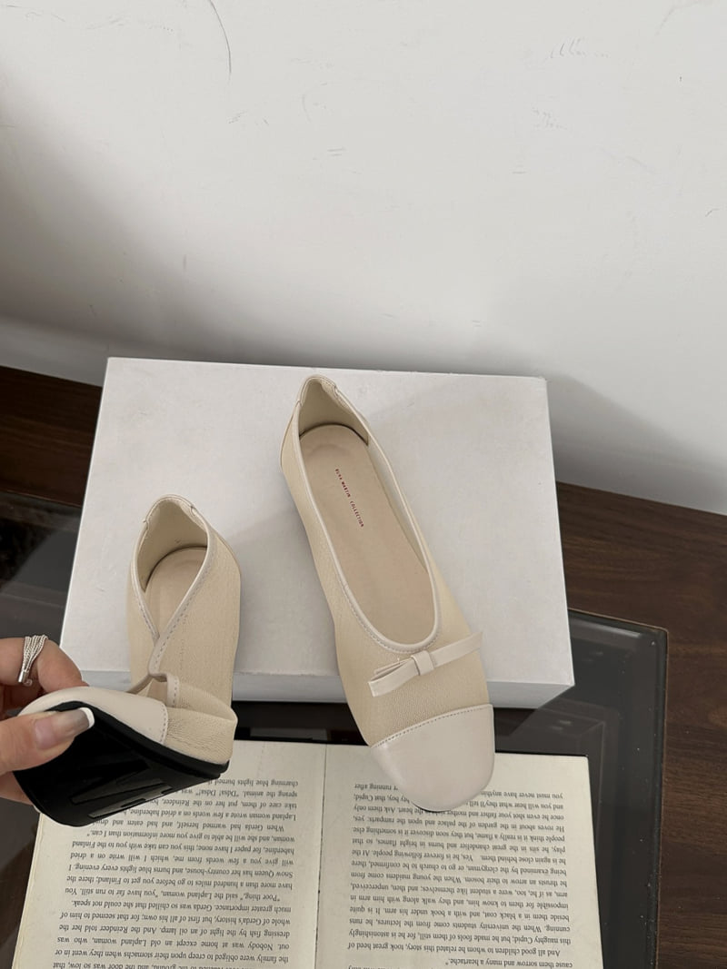 Runa Martin - Korean Women Fashion - #womensfashion - Combi Ribbon Mesh Flats - 10
