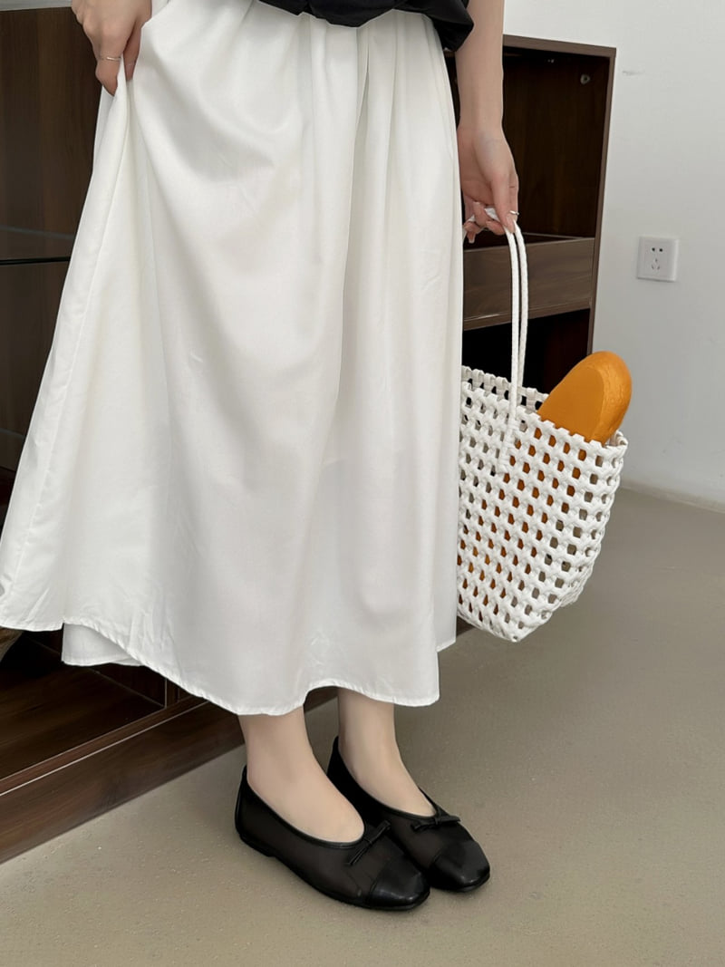 Runa Martin - Korean Women Fashion - #womensfashion - Combi Ribbon Mesh Flats - 6