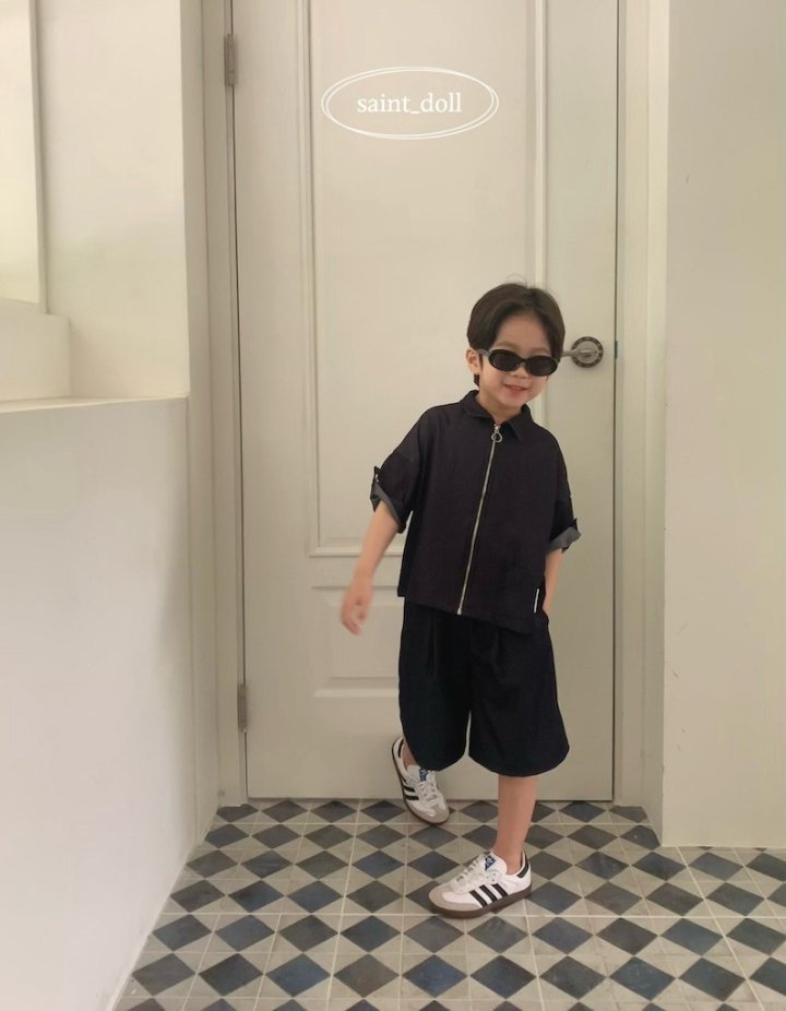 Saint Doll - Korean Children Fashion - #childrensboutique - Zip-up Short Sleeve Shirt (Junior) - 9