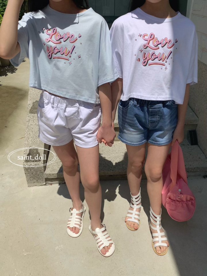 Saint Doll - Korean Children Fashion - #childrensboutique - Love You Crop Tee - 6