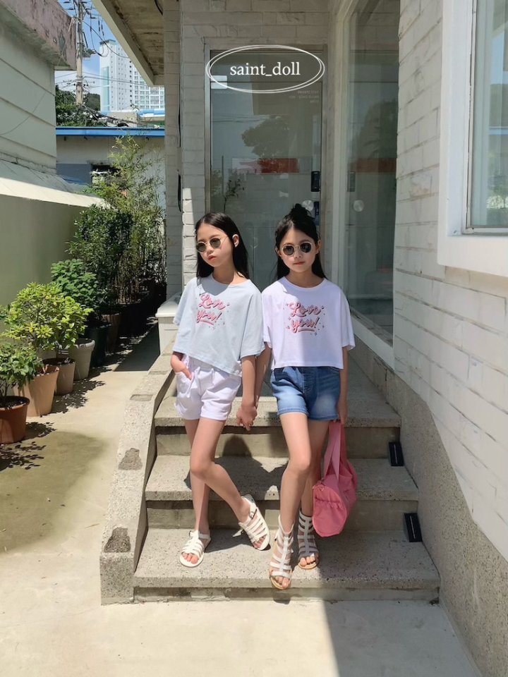 Saint Doll - Korean Children Fashion - #designkidswear - Love You Crop Tee - 7