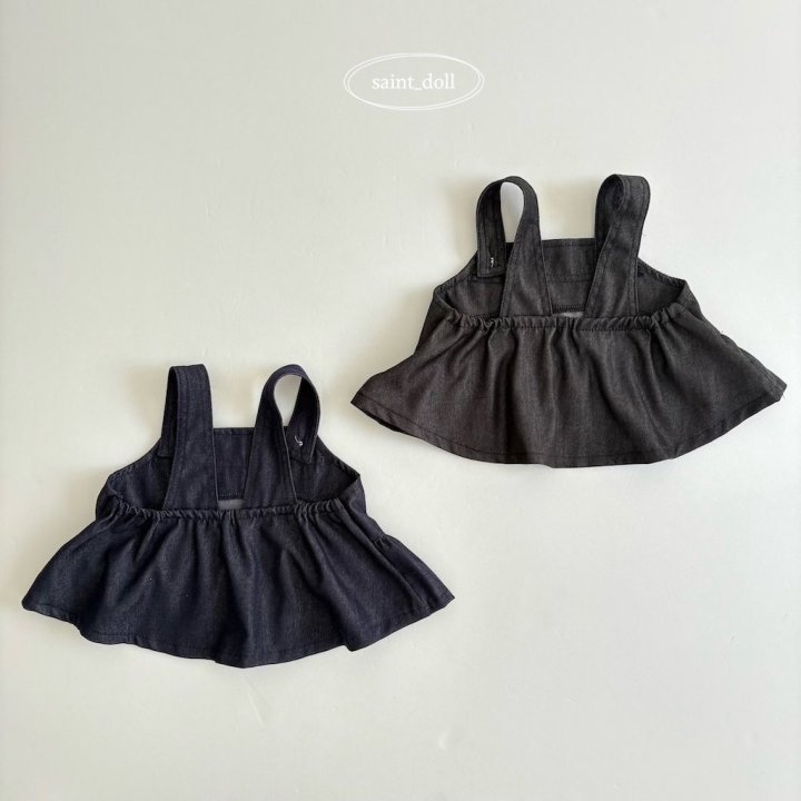 Saint Doll - Korean Children Fashion - #fashionkids - Denim Frill Top - 5