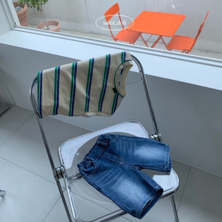 Saint Doll - Korean Children Fashion - #discoveringself - Span 5-Part Denim Pants - 4