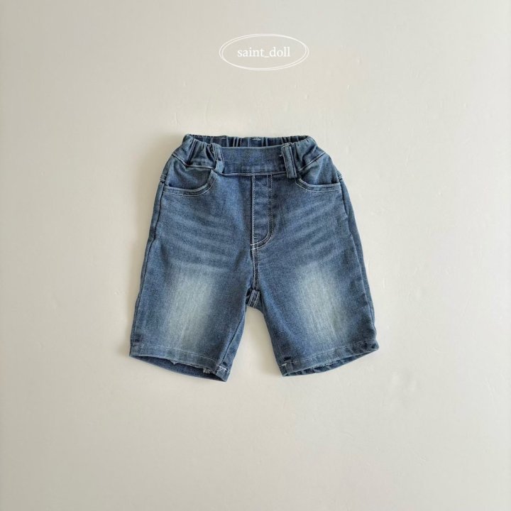 Saint Doll - Korean Children Fashion - #kidsshorts - Span 5-Part Denim Pants - 5