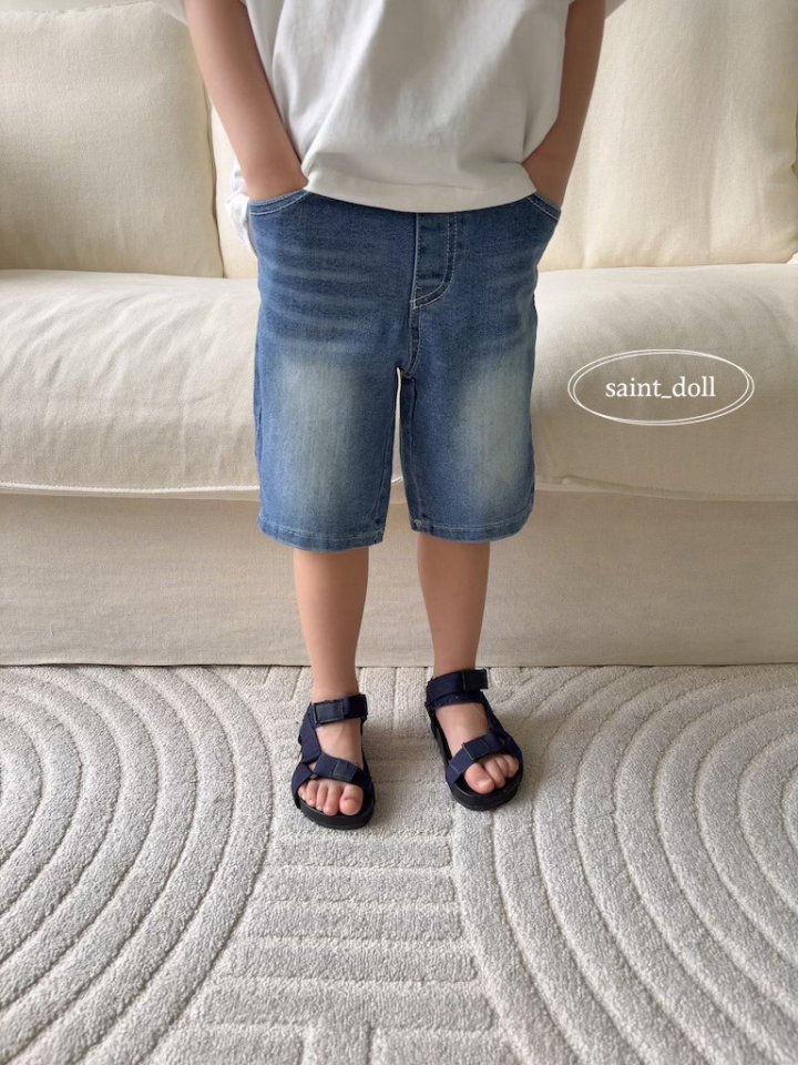 Saint Doll - Korean Children Fashion - #kidsstore - Span 5-Part Denim Pants - 6