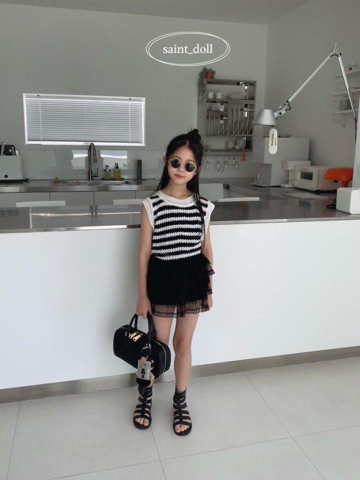 Saint Doll - Korean Children Fashion - #kidsshorts - Mua Sleeveless Knit - 4