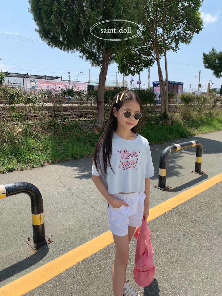 Saint Doll - Korean Children Fashion - #kidzfashiontrend - Love You Crop Tee - 12
