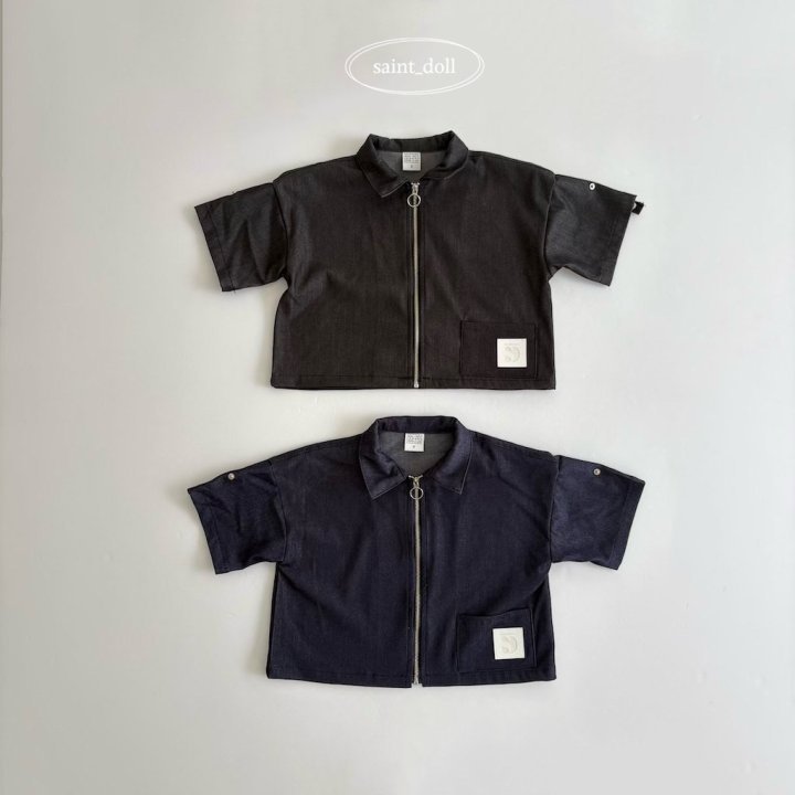 Saint Doll - Korean Children Fashion - #littlefashionista - Zip-up Short Sleeve Shirt (Junior)