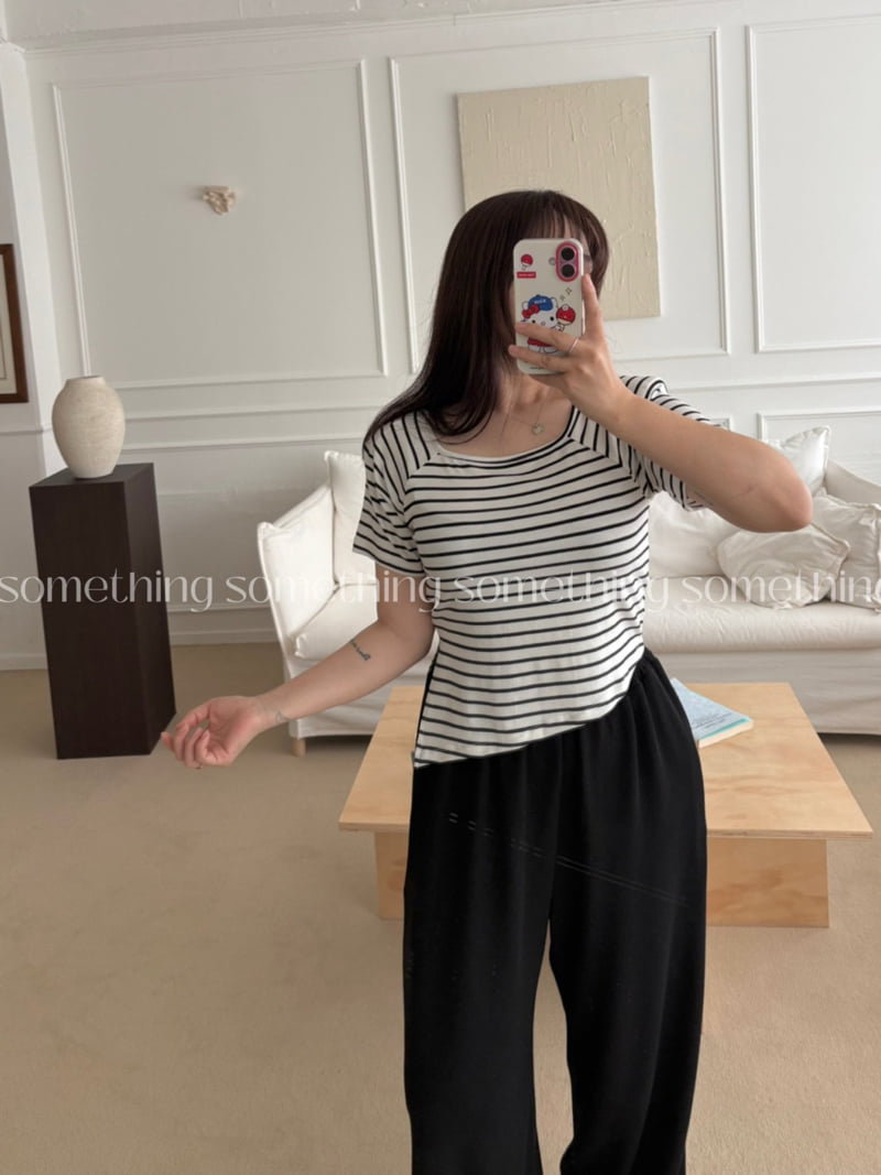 Something - Korean Women Fashion - #momslook - Striped Mino Tee - 9